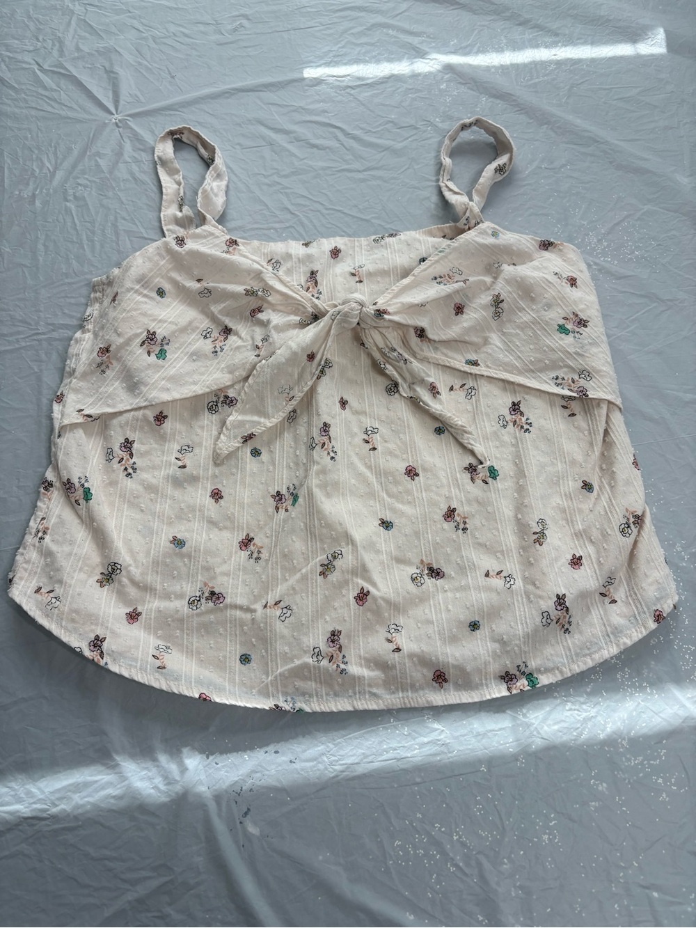 Copper Key Women’s Cream Floral Tie-Front Cami Top